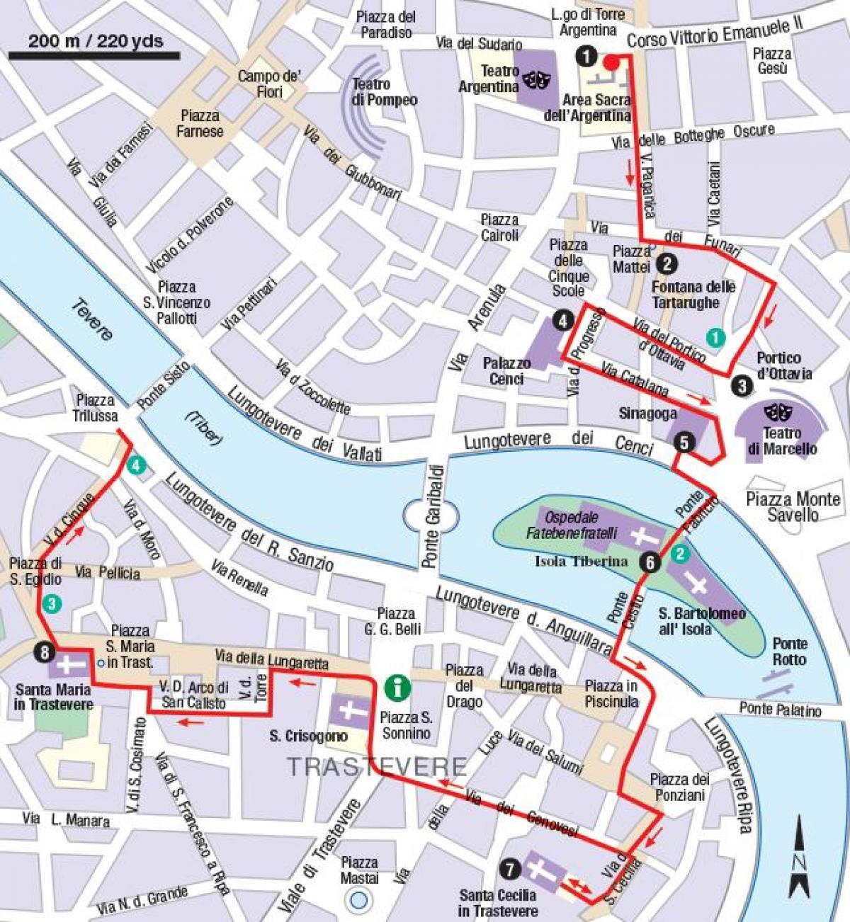 trastevere-de-roma-mapa-mapa-de-trastevere-roma-it-lia-laci-it-lia